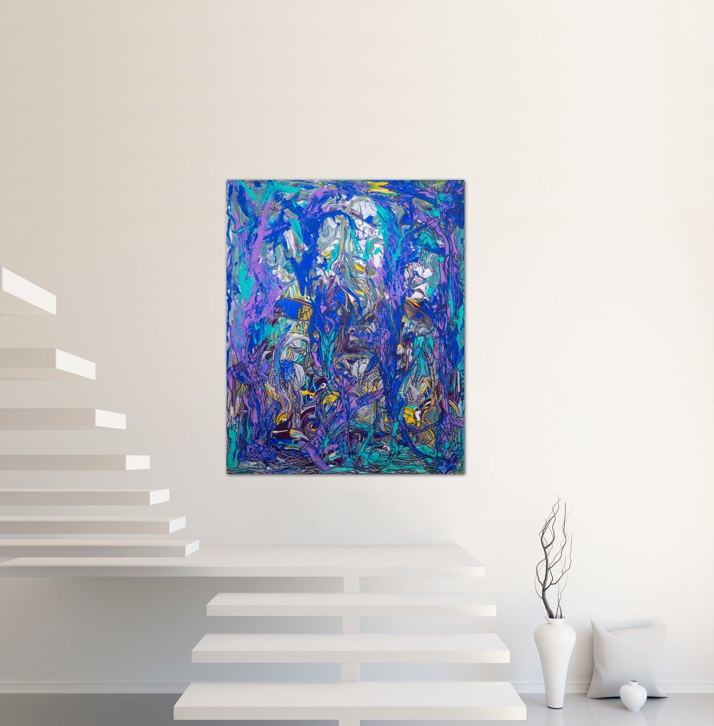 Easter - Large, Colorful, Acrylic Nature Design, Canvas Painting by Art with Evie