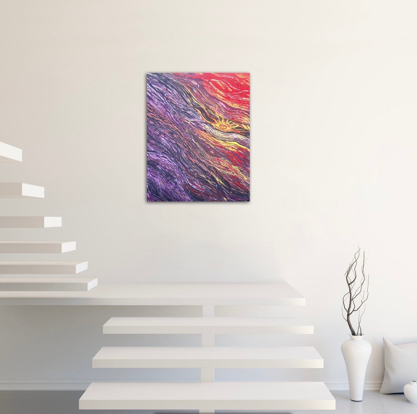 Eye of The Storm - Wavy And Rippled, Acrylic Ocean Wave, Original Painting by Art with Evie