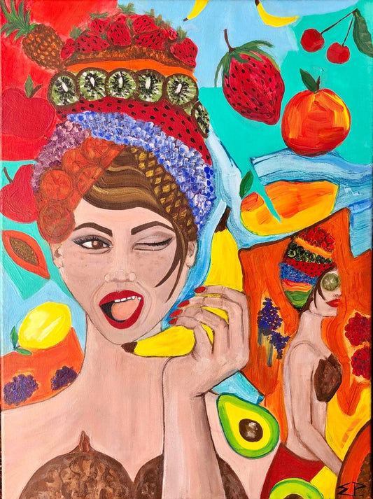 ‘Fruit Is Life’ Acrylic, On Canvas - Art with Evie