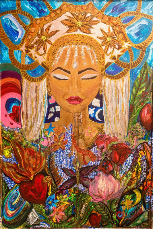 ‘Goddess Of Abundance’ Large, Acrylic On Veneer - Art with Evie