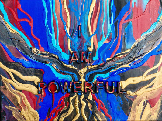 ‘I Am Powerful’ 3D Affirmation Phrase On Canvas - Art with Evie