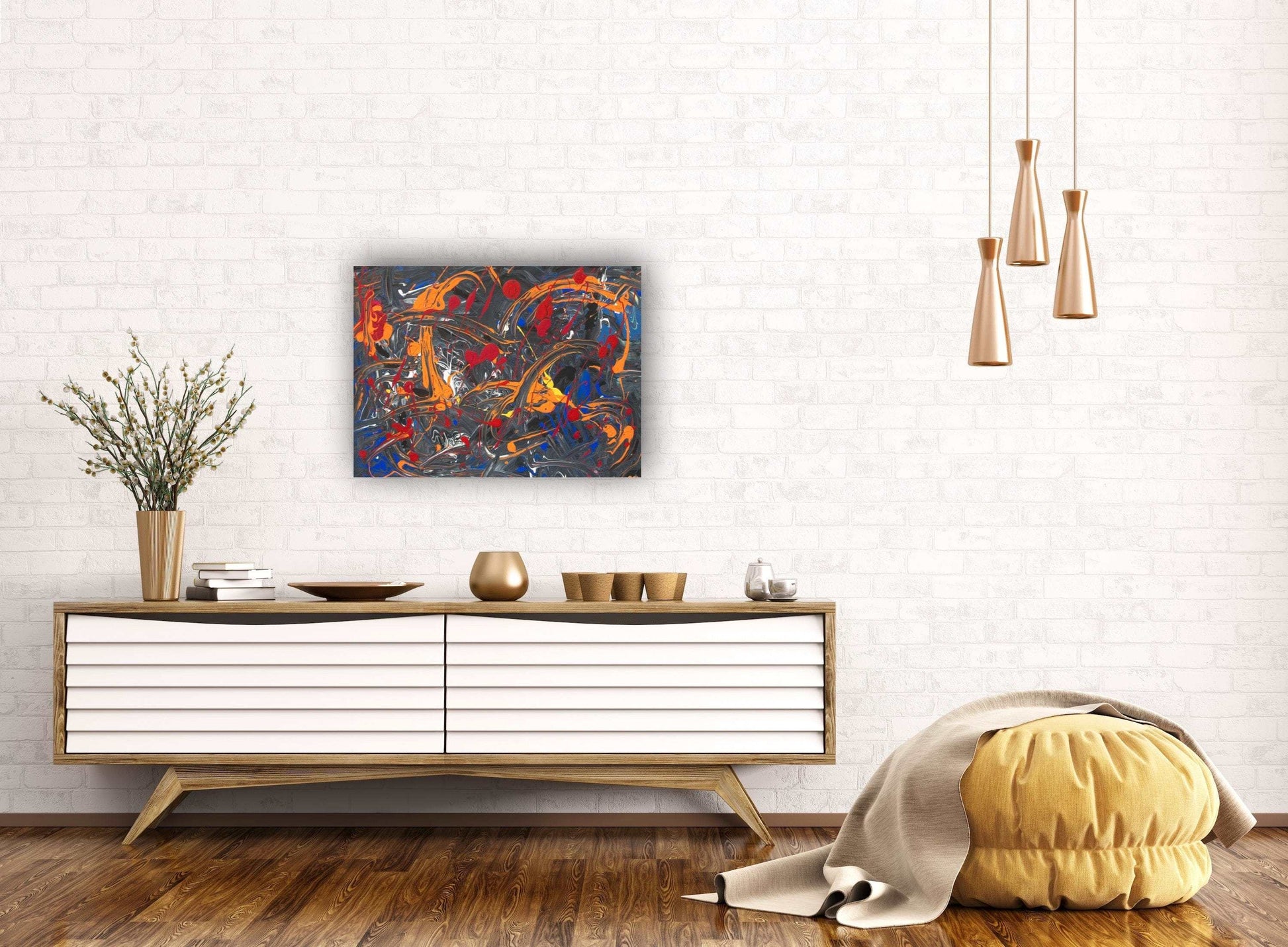 Fireworks - Abstract Acrylic Original Design Painting, by Art with Evie