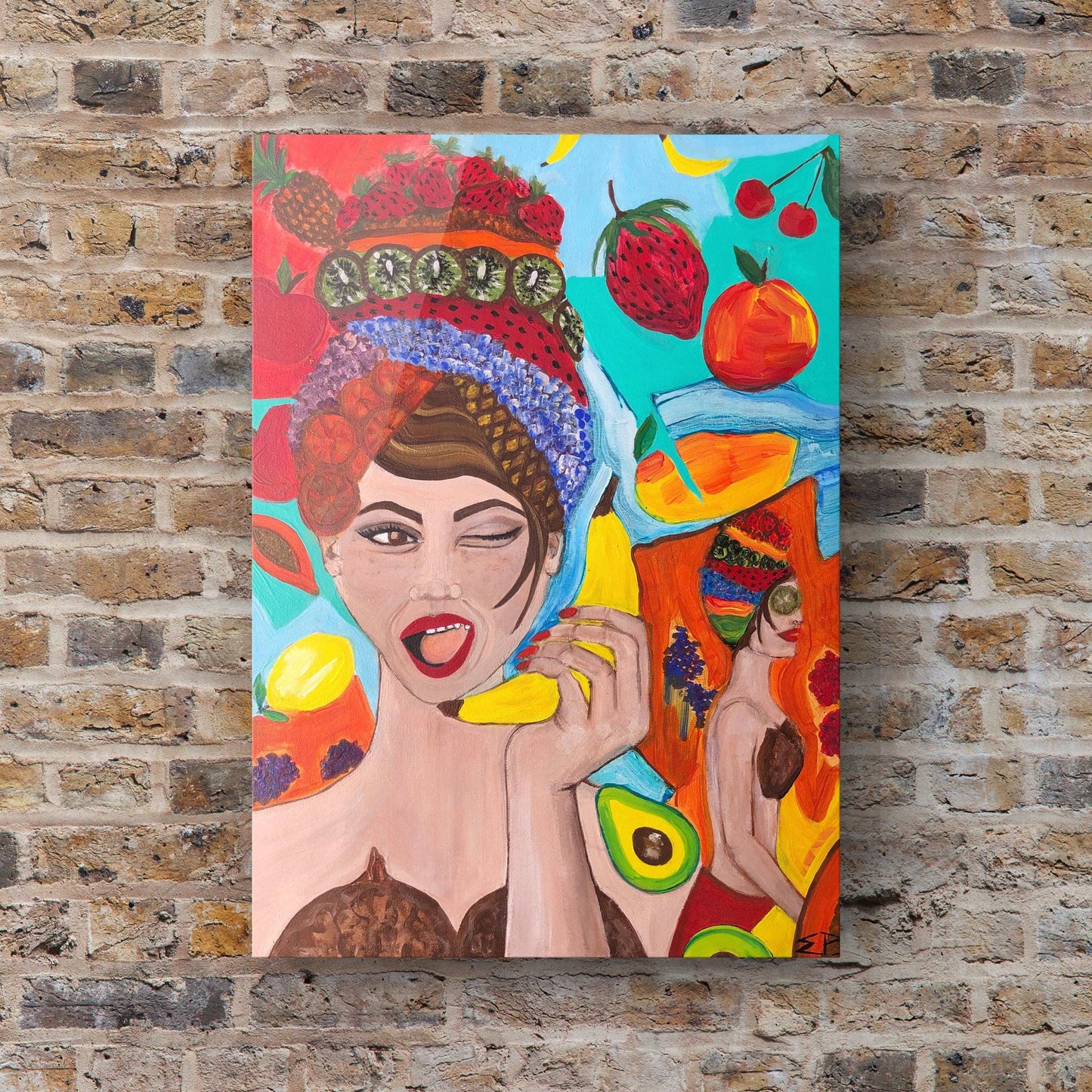 Fruit Is Life - Woman And Fruits, Acrylic, Original Design Painting, by Art with Evie