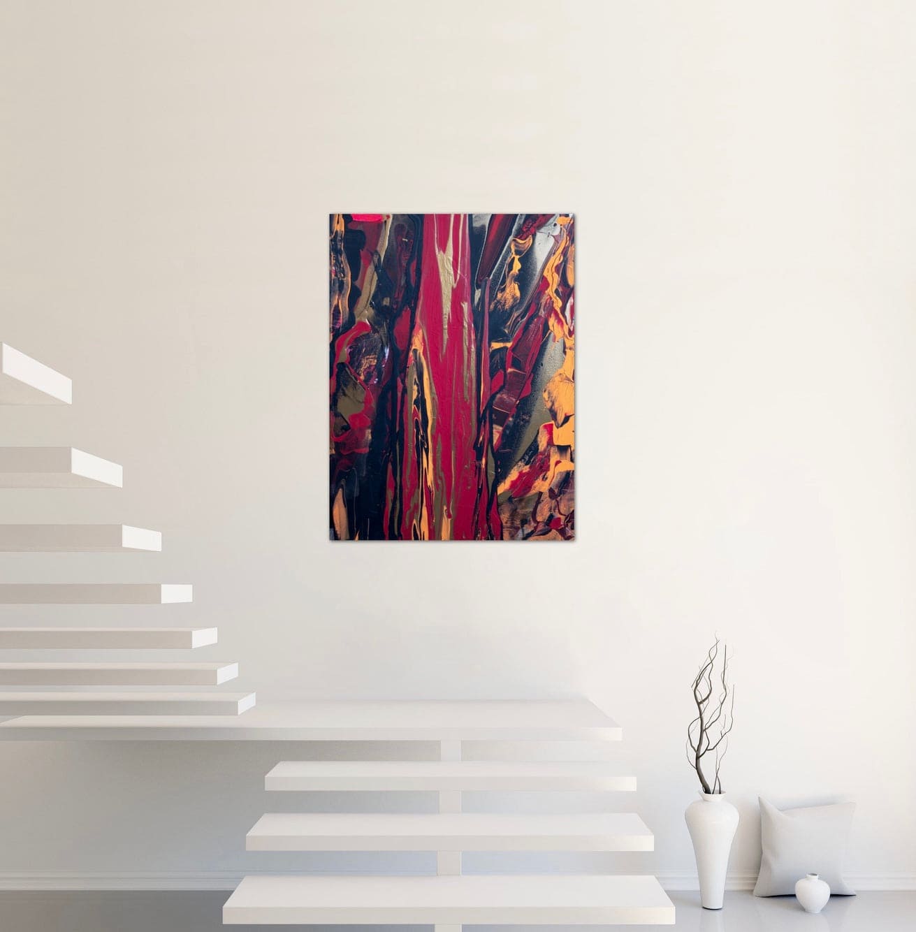Pillar Of Truth - Medium Size, Bold With Gold Accents, Acrylic On Canvas, Original Design Painting, by Art with Evie