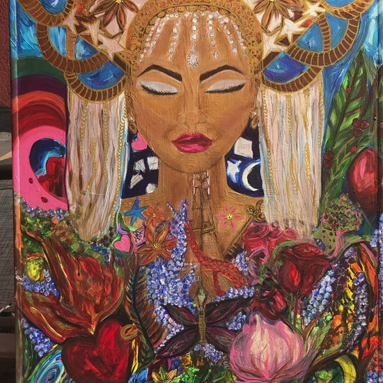 Goddess Of Abundance - Large, Colorful And Bright, Spiritual Woman, Acrylic Painting, by Art with Evie