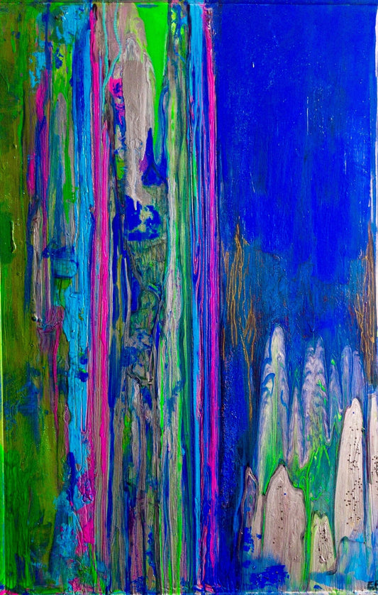 ‘The Other Side’ Glossy, Mixed Media On Veneer - Art with Evie